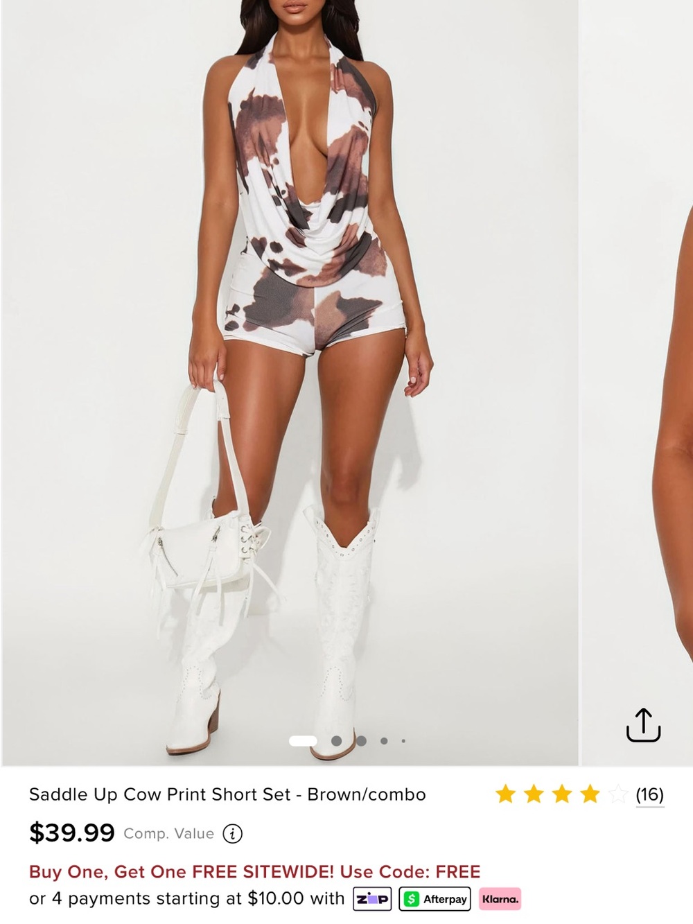 Fashion Nova cow print set
